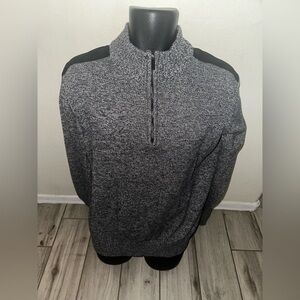 Men’s pre own as is Sean John XL size quart up pullover sweater grey black